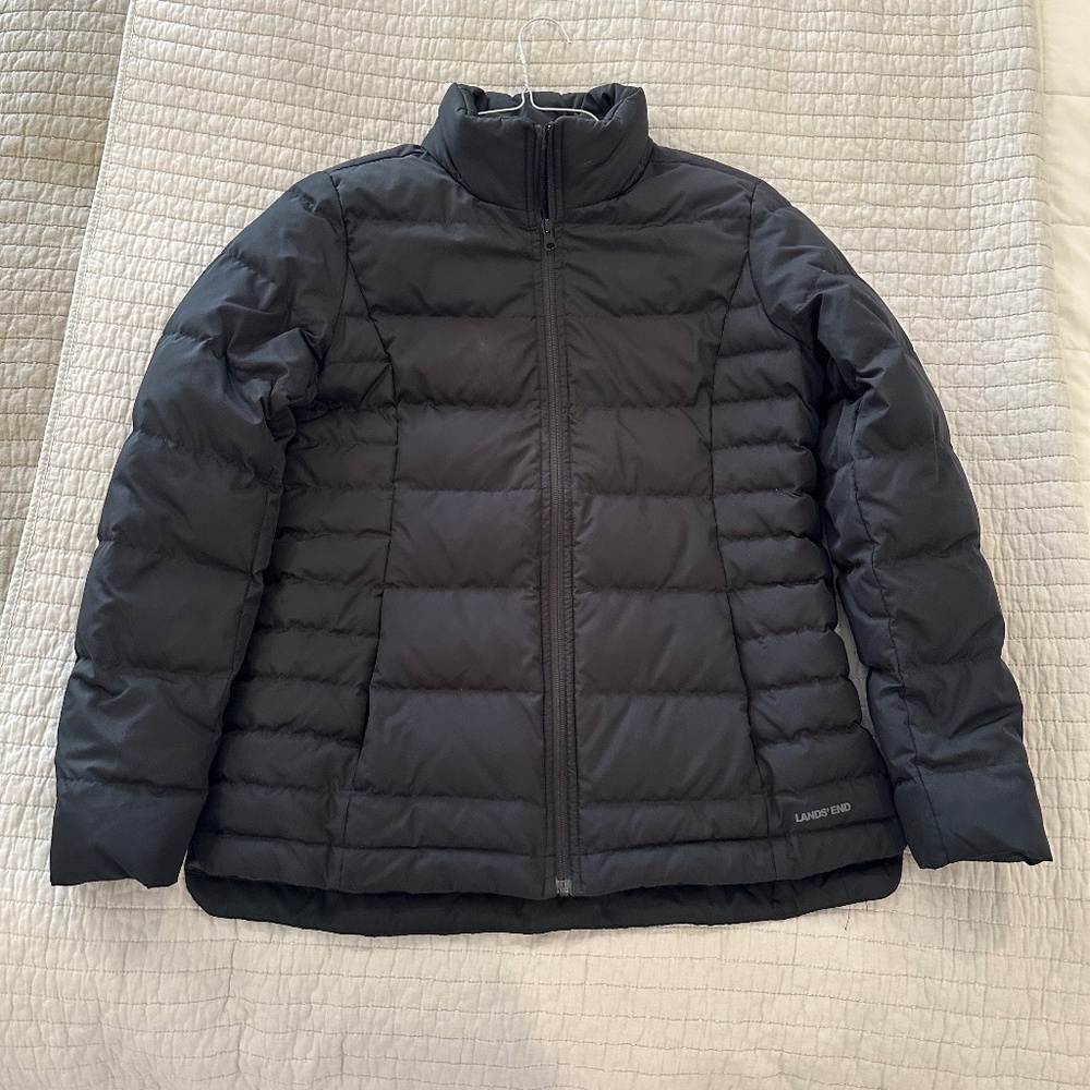 LAND'S END Winter Puffer Jacket - Black SMALL
